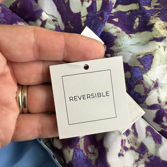 NWT White House Black Market Reversible Dual Neck Cami Floral Very Peri #WHBM30 - Picture 8 of 11